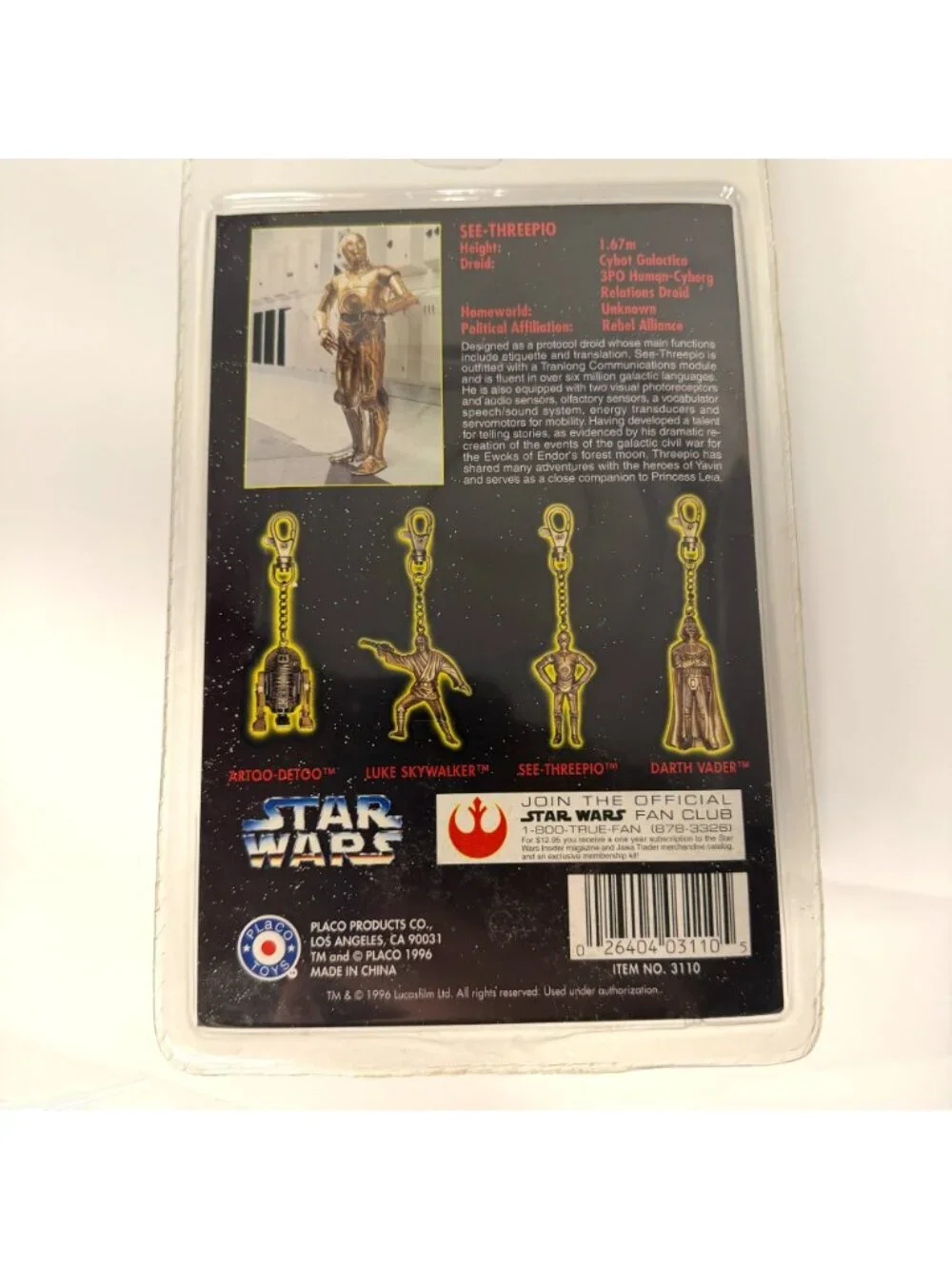 Star Wars C-3PO See-Threepio Die Cast Metal Key Chain | Classic